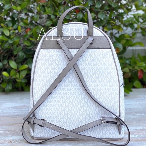 Michael Kors Abbey Large Backpack MiniLogo White - Picture 2 of 8